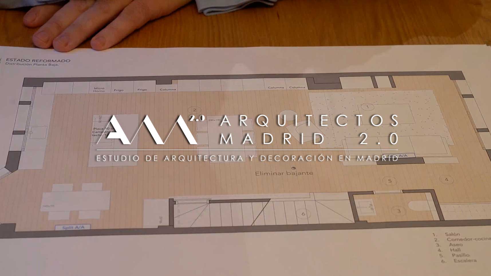Plano de la nueva distribución de la cocina, el comedor y el salón