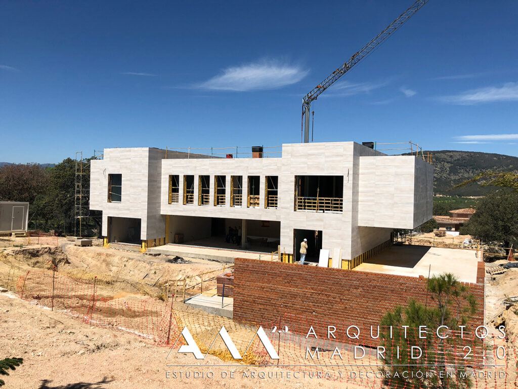 proyecto vivienda unifamiliar en madrid de lujo obra contruccion piedra