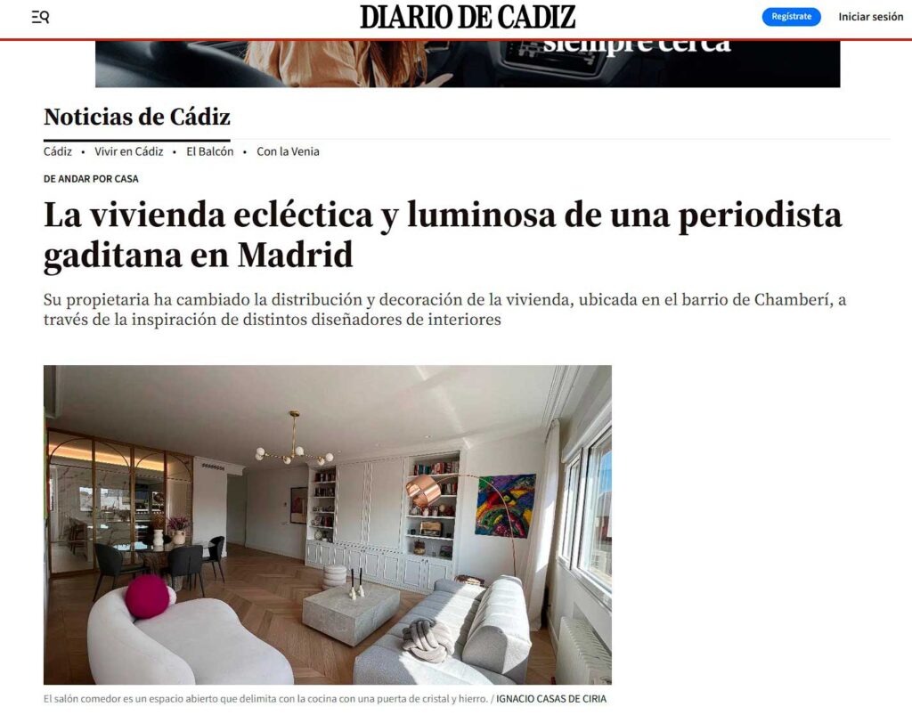 Diario de Cádiz publica una vivienda reformada en Chamberí por Arquitectos Madrid 2.0