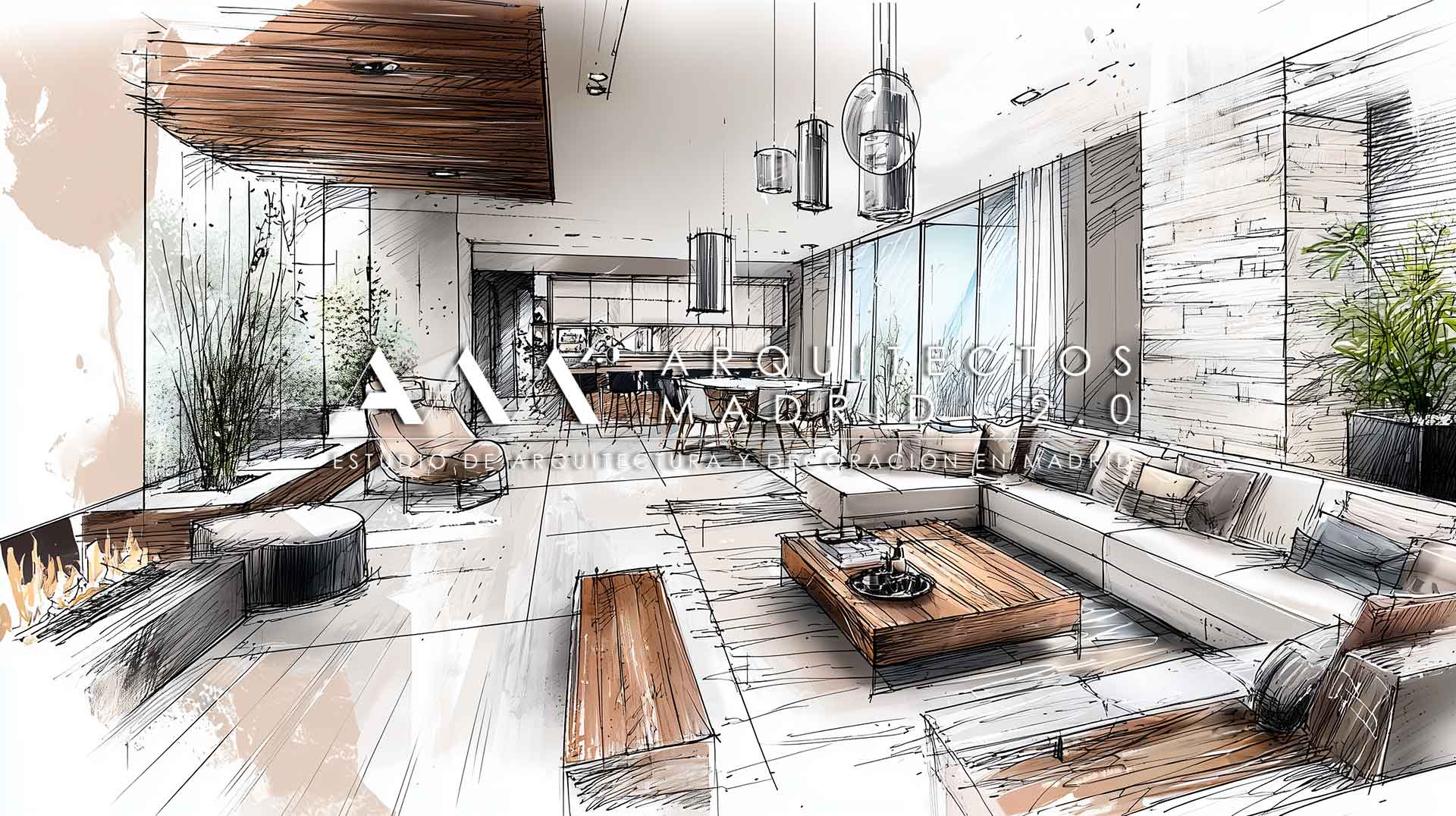 presupuesto-reforma-integral-vivienda-madrid-proyecto-dibujo-salon-arquitectos-diseno-interior