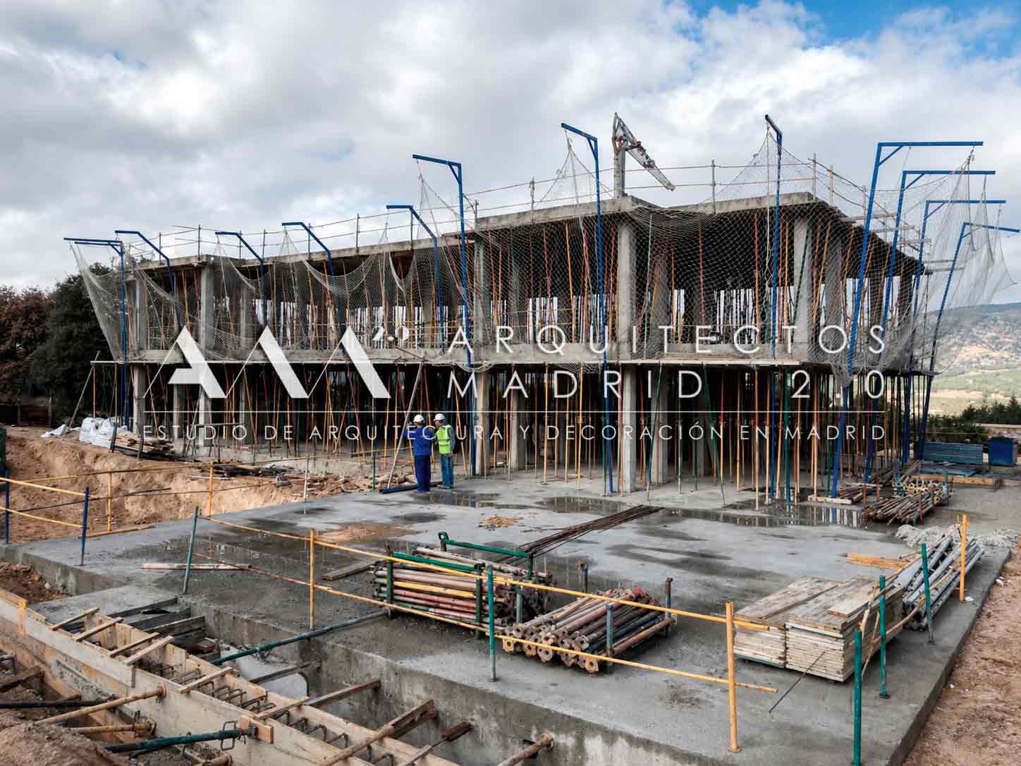 Estructura de hormigón armado de Casa Heinz durante la obra